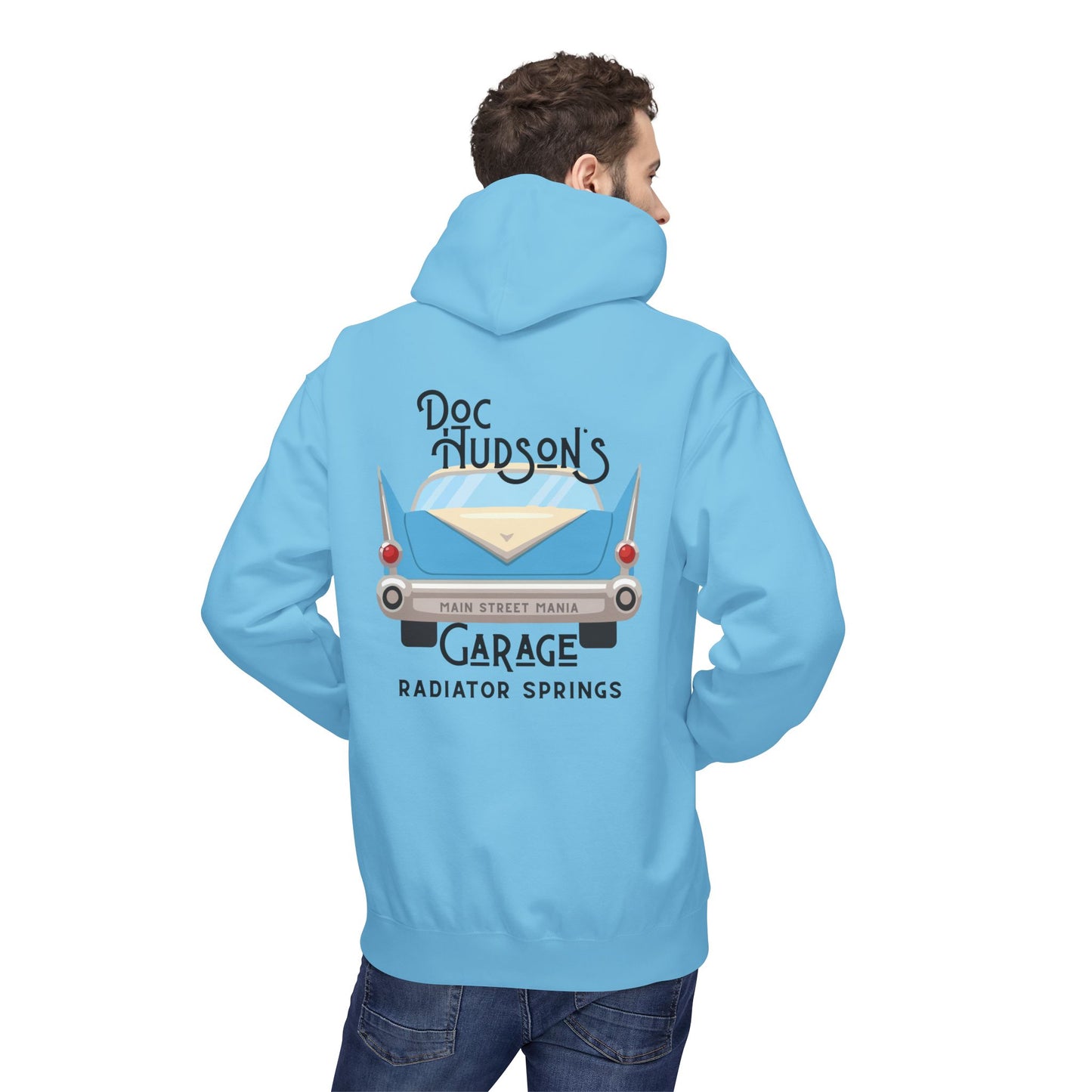Hoodie — Doc Hudson’s Garage Radiator Springs Classic Car Pullover