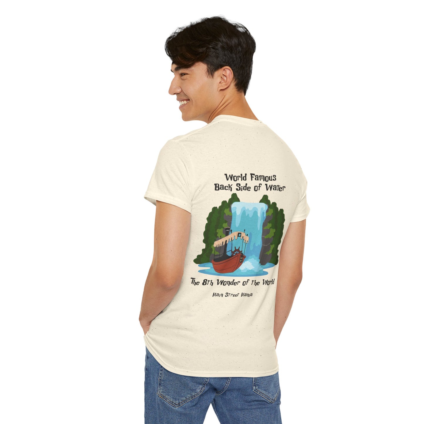 World Famous Back Side of Water Tee, Unisex Cotton T-Shirt, Adventure Apparel, Travel Gift, Nature Lover Shirt, Fun Souvenir Clothing