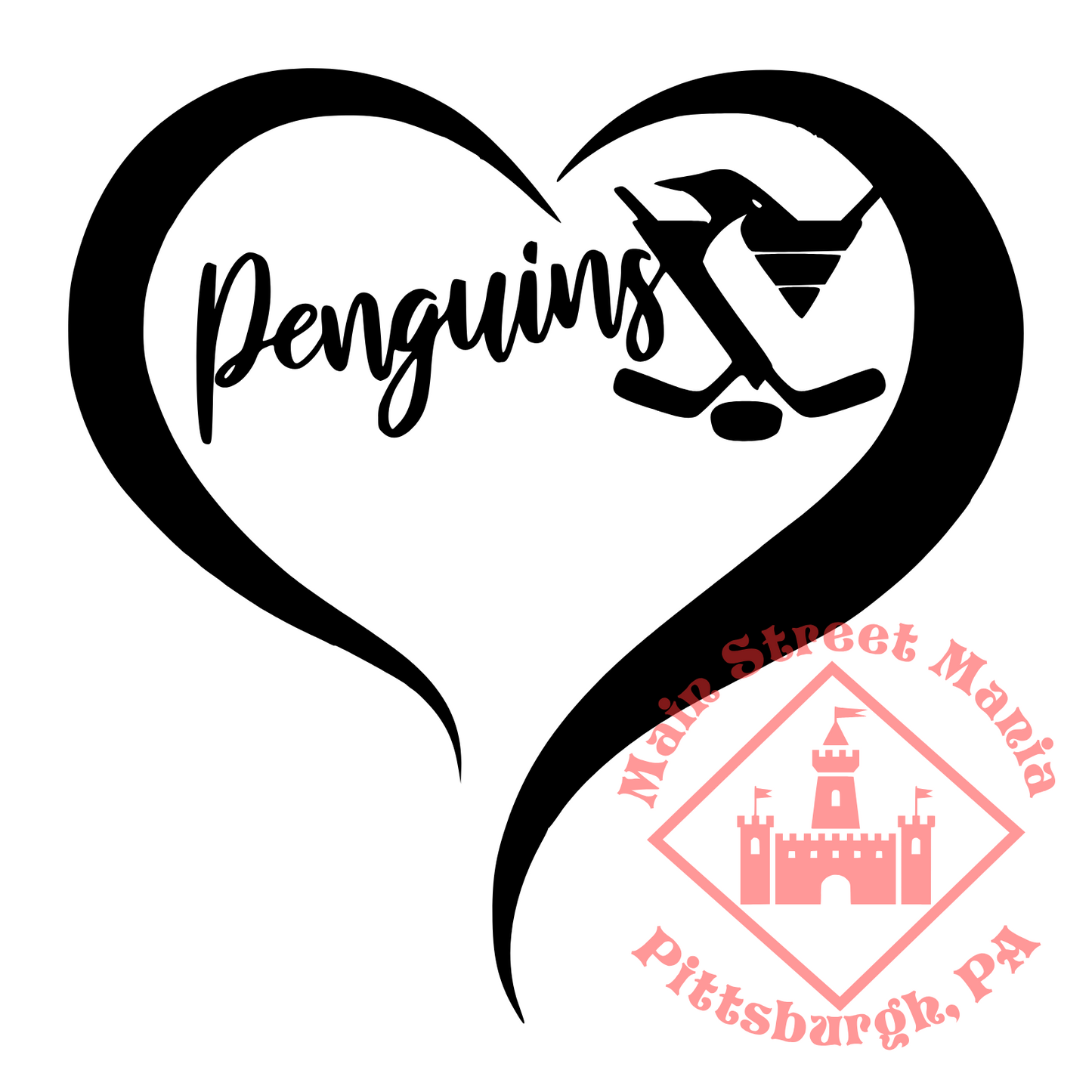 Penguins Heart Sticker Decal
