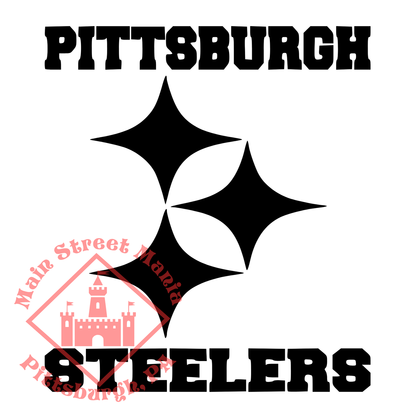 Steelers Diamonds Sticker Decal