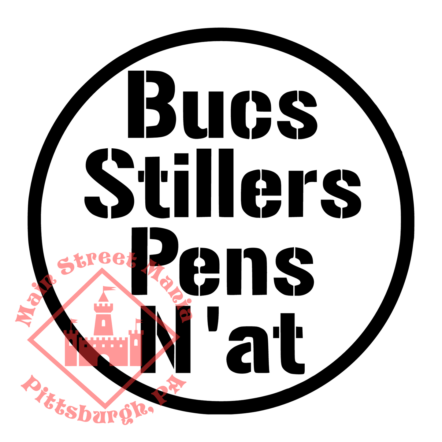 Bucs Stillers Pens N'at Sticker Decal