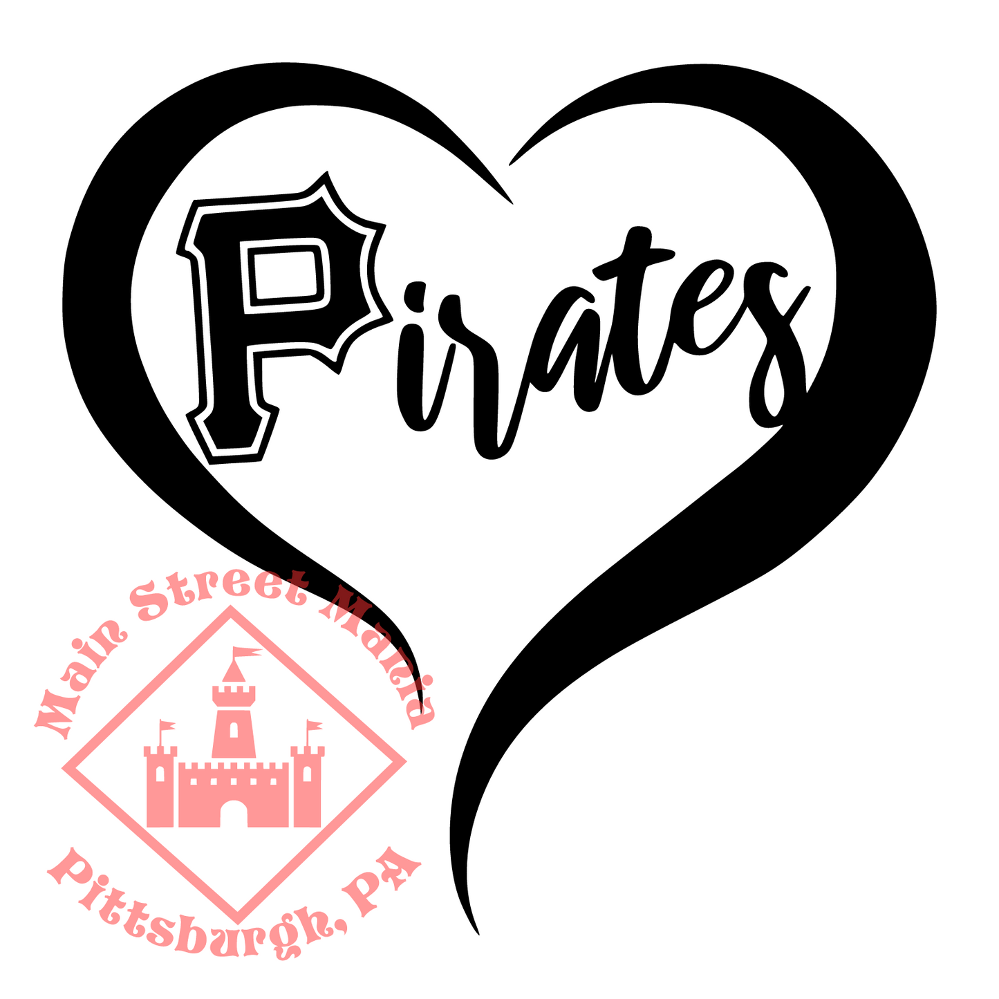 Pirates Heart Sticker Decal