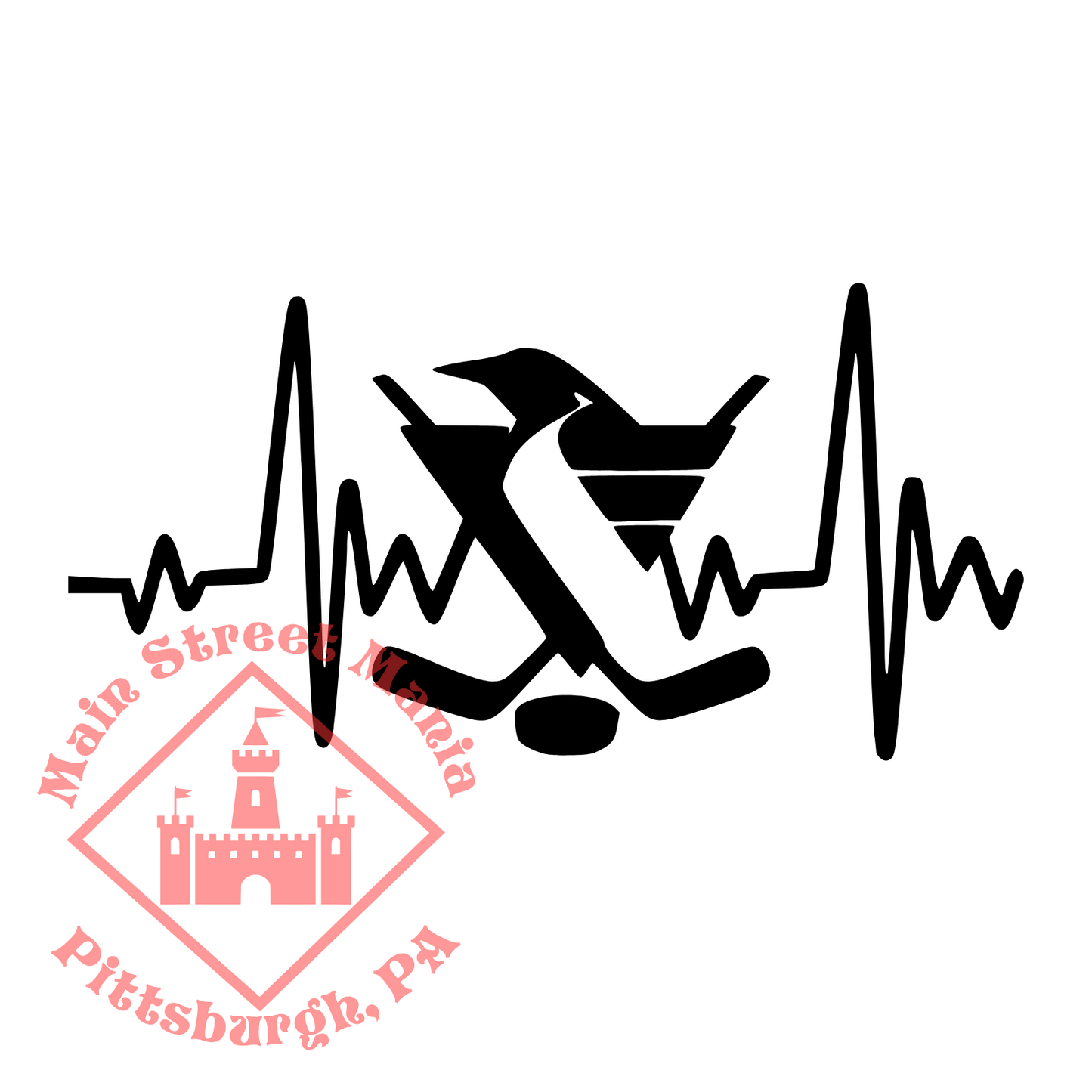Penguins Heartbeat Sticker Decal