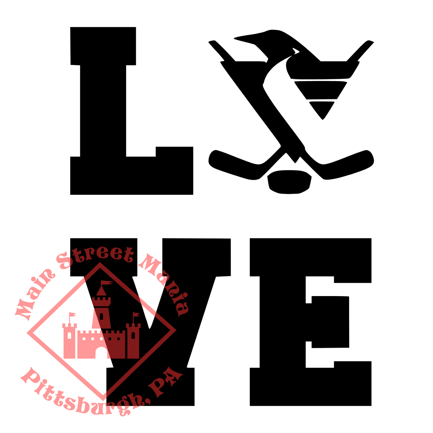 Penguins Love Sticker Sticker Decal