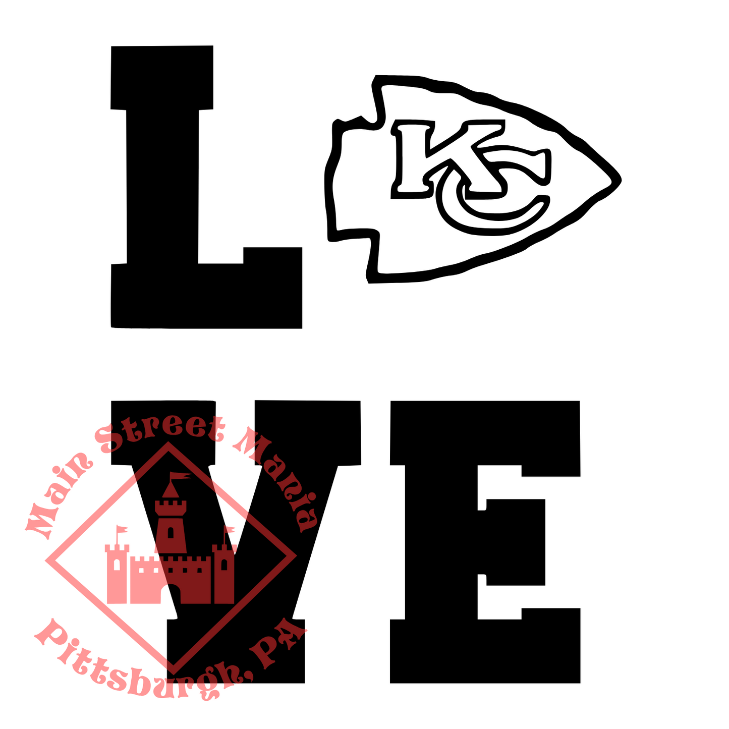 Chiefs Love Sticker Decal