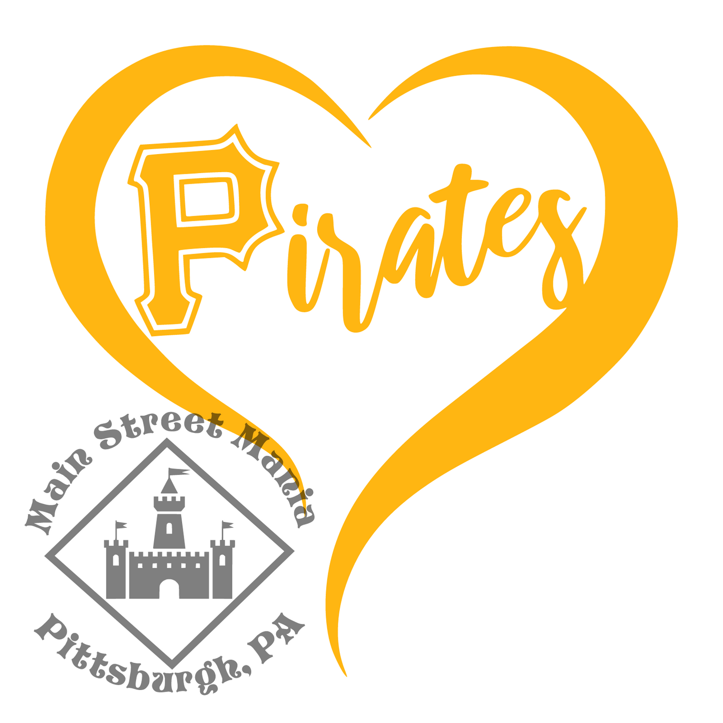 Pirates Heart Sticker Decal