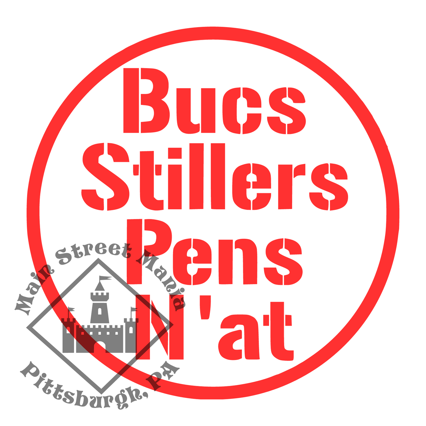 Bucs Stillers Pens N'at Sticker Decal