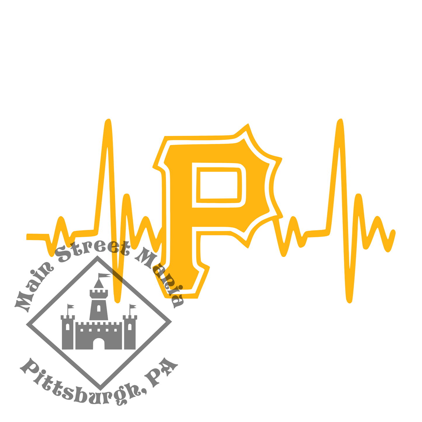 Pirates Heartbeat Sticker Decal