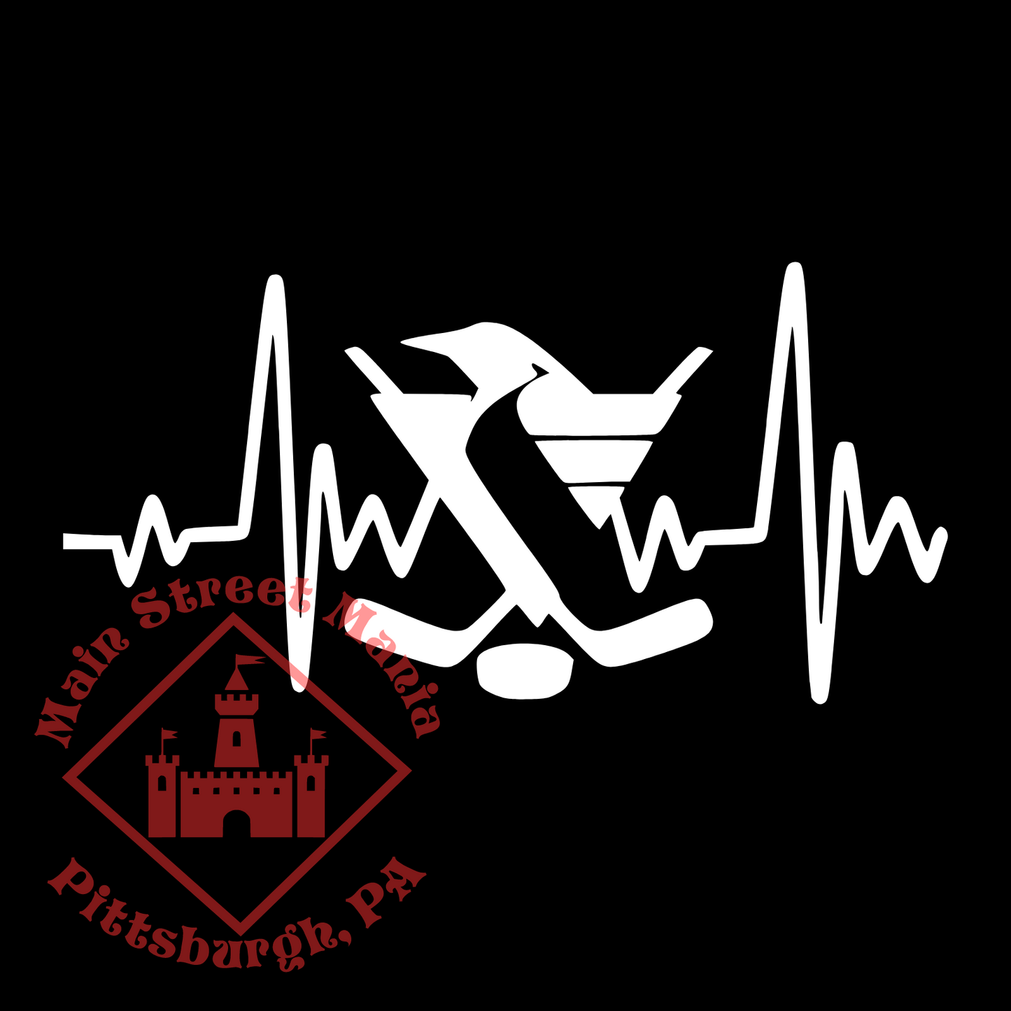 Penguins Heartbeat Sticker Decal