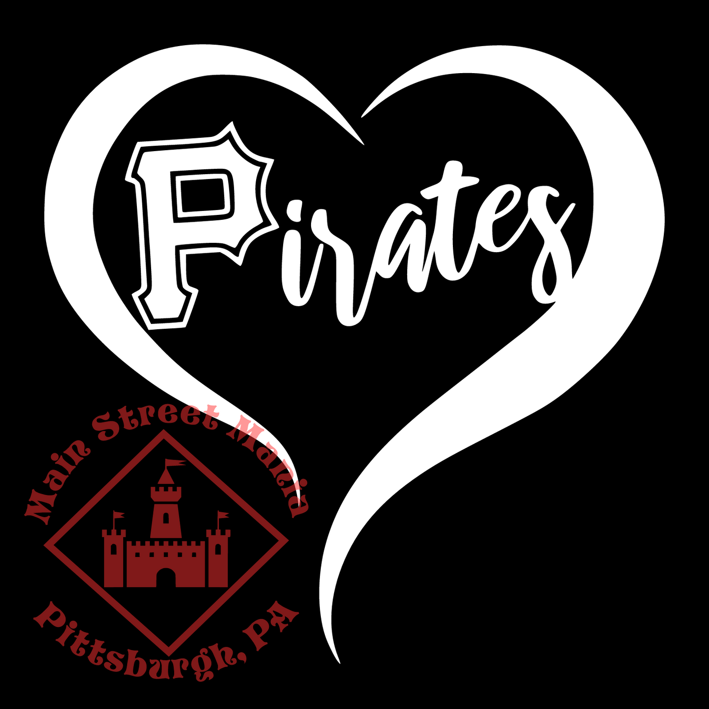 Pirates Heart Sticker Decal