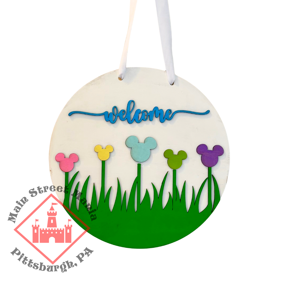 Spring Mickey Tulip Sign