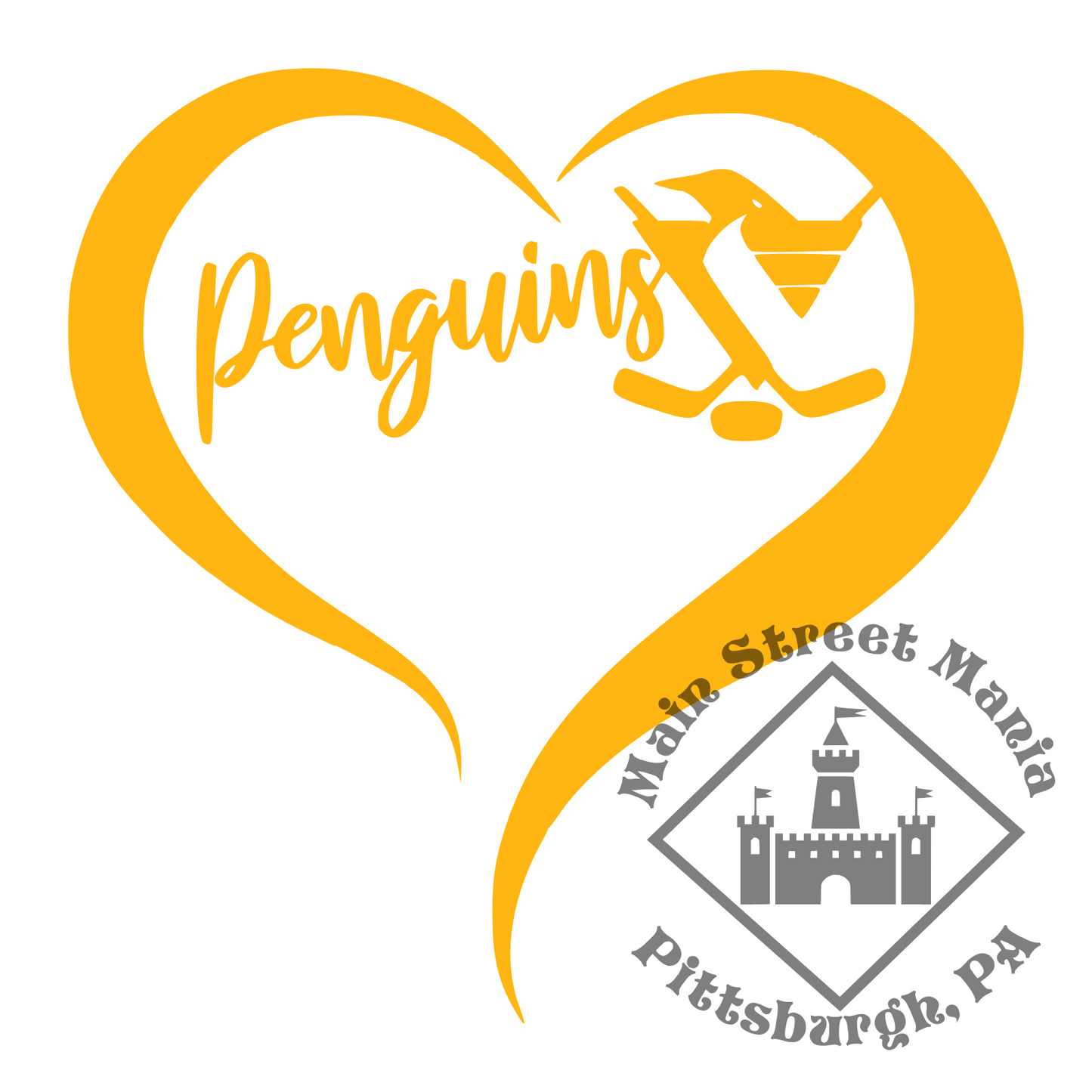 Penguins Heart Sticker Decal