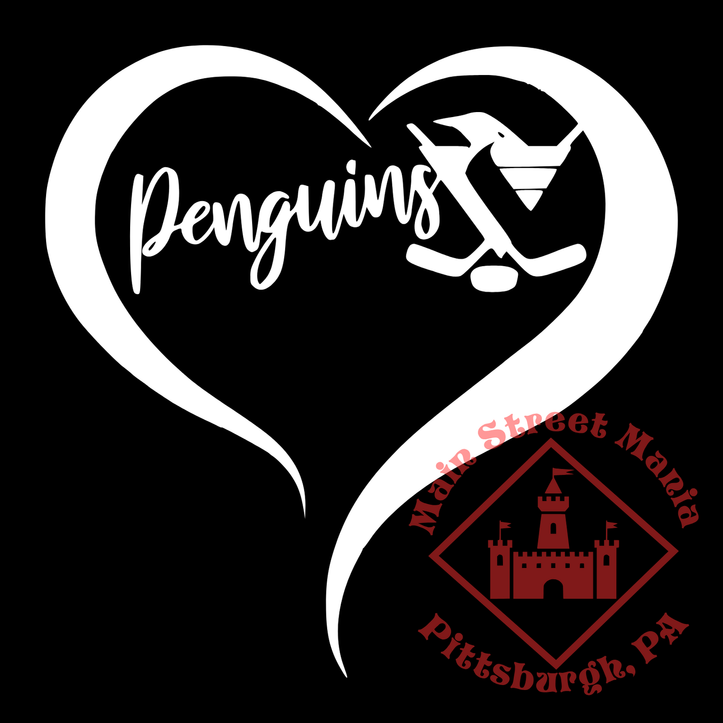 Penguins Heart Sticker Decal