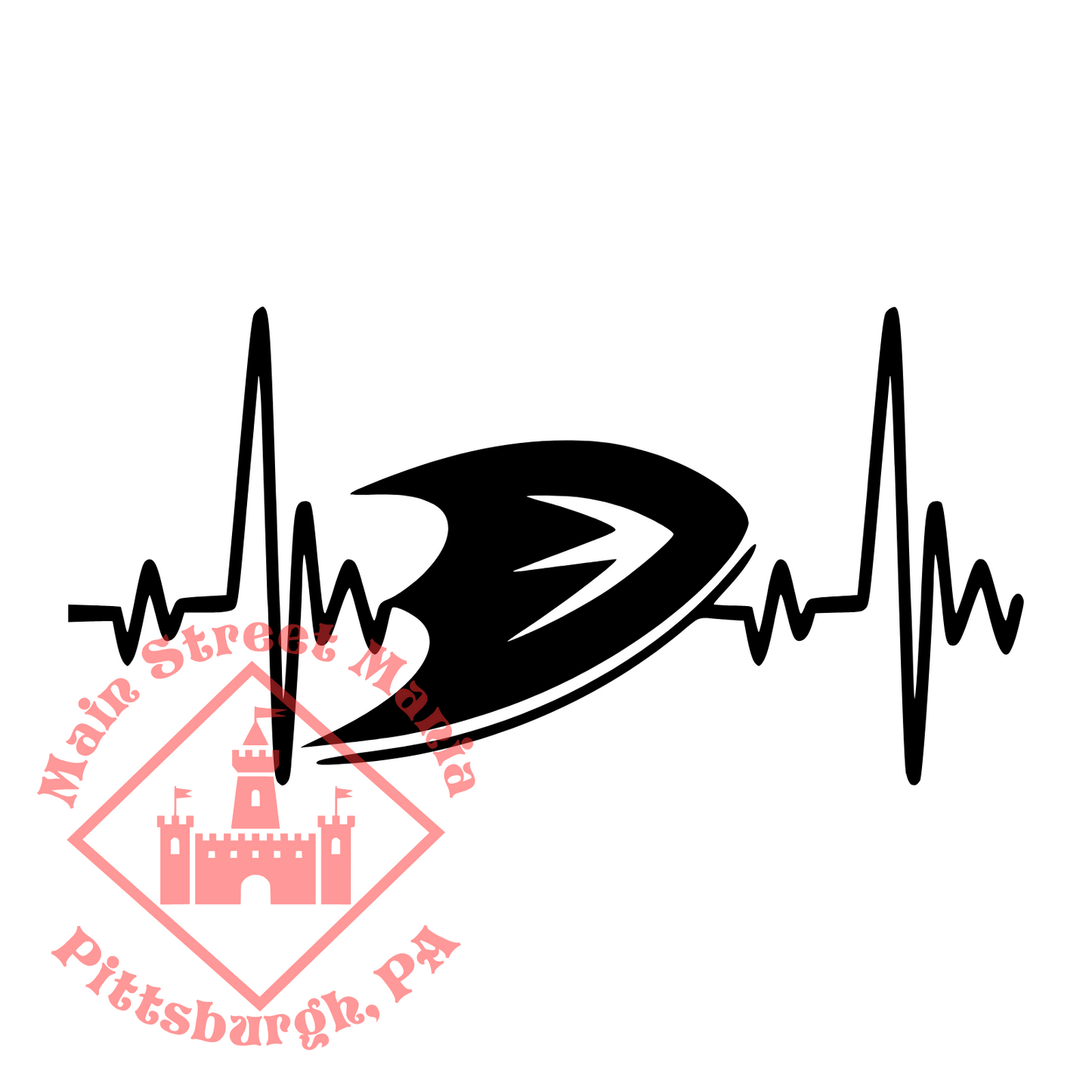 Ducks Heartbeat Decal Sticker Decal