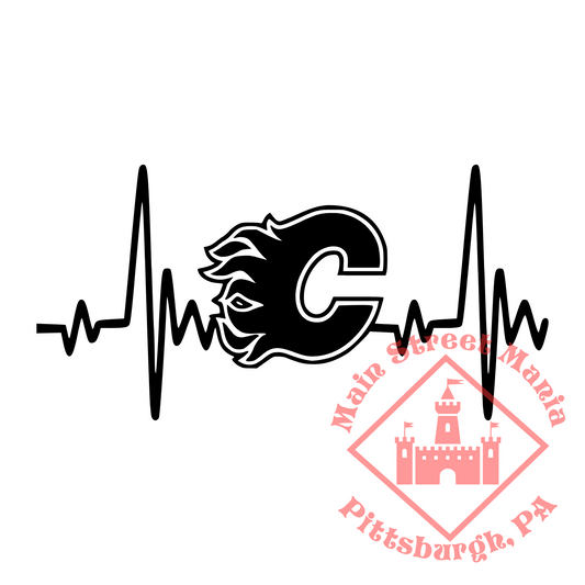 Flames Heartbeat Sticker Decal