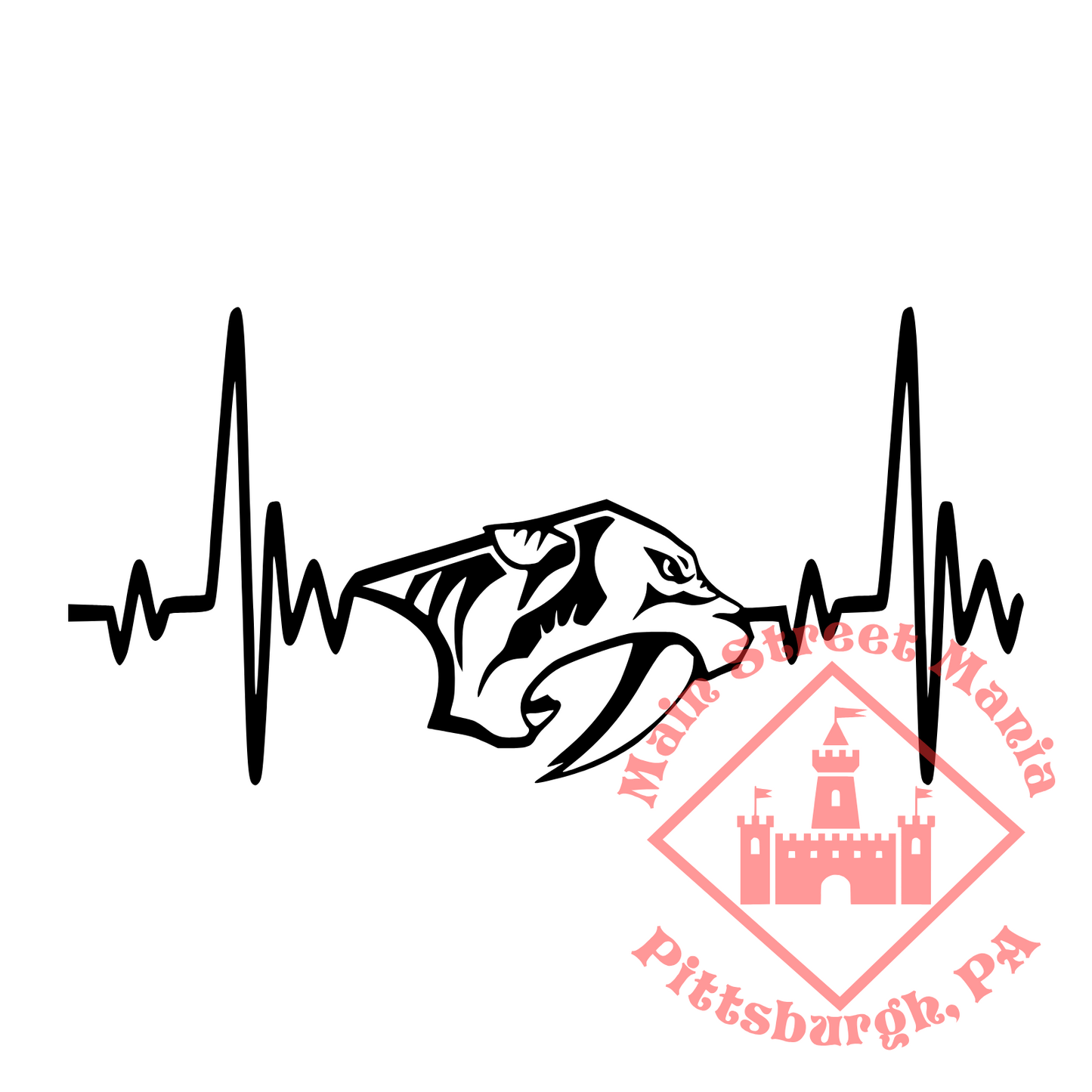Predators Heartbeat Sticker Decal