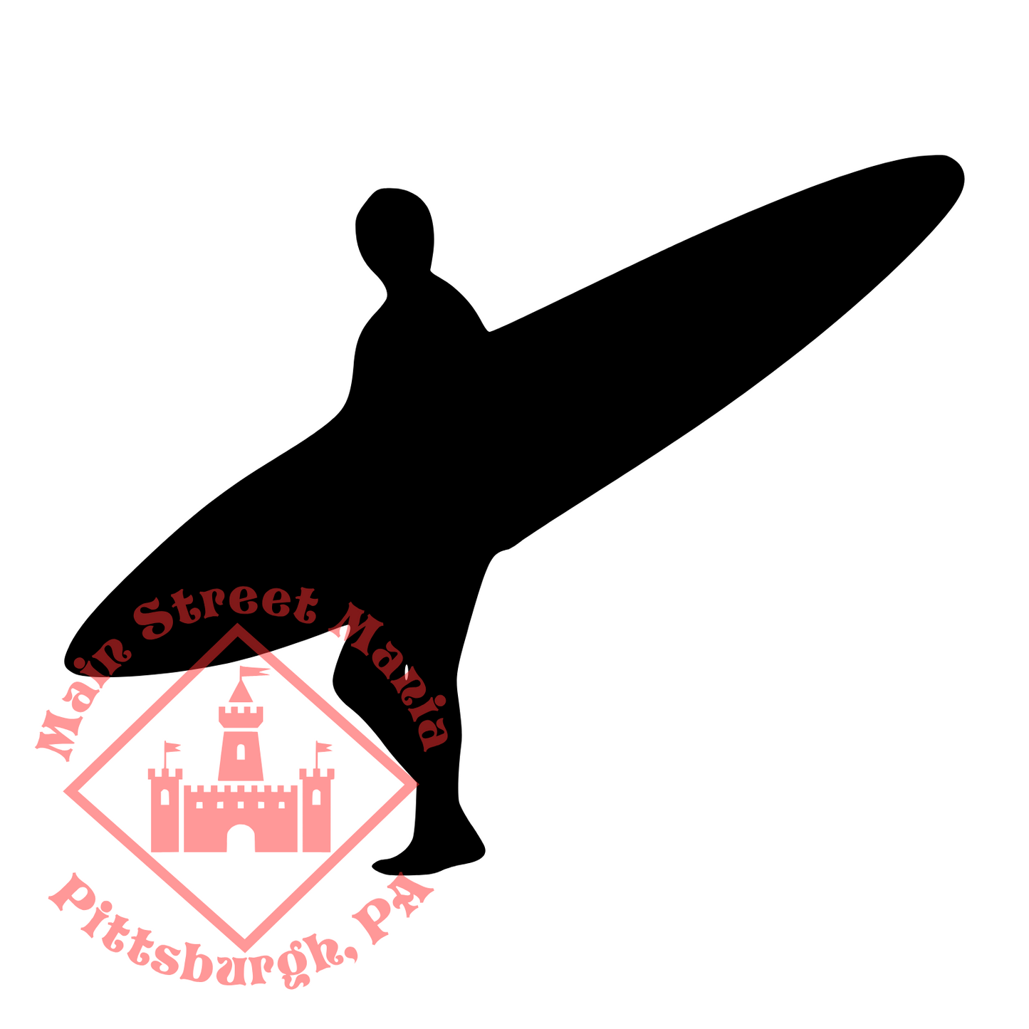 Long Board Surfer Sticker Decal