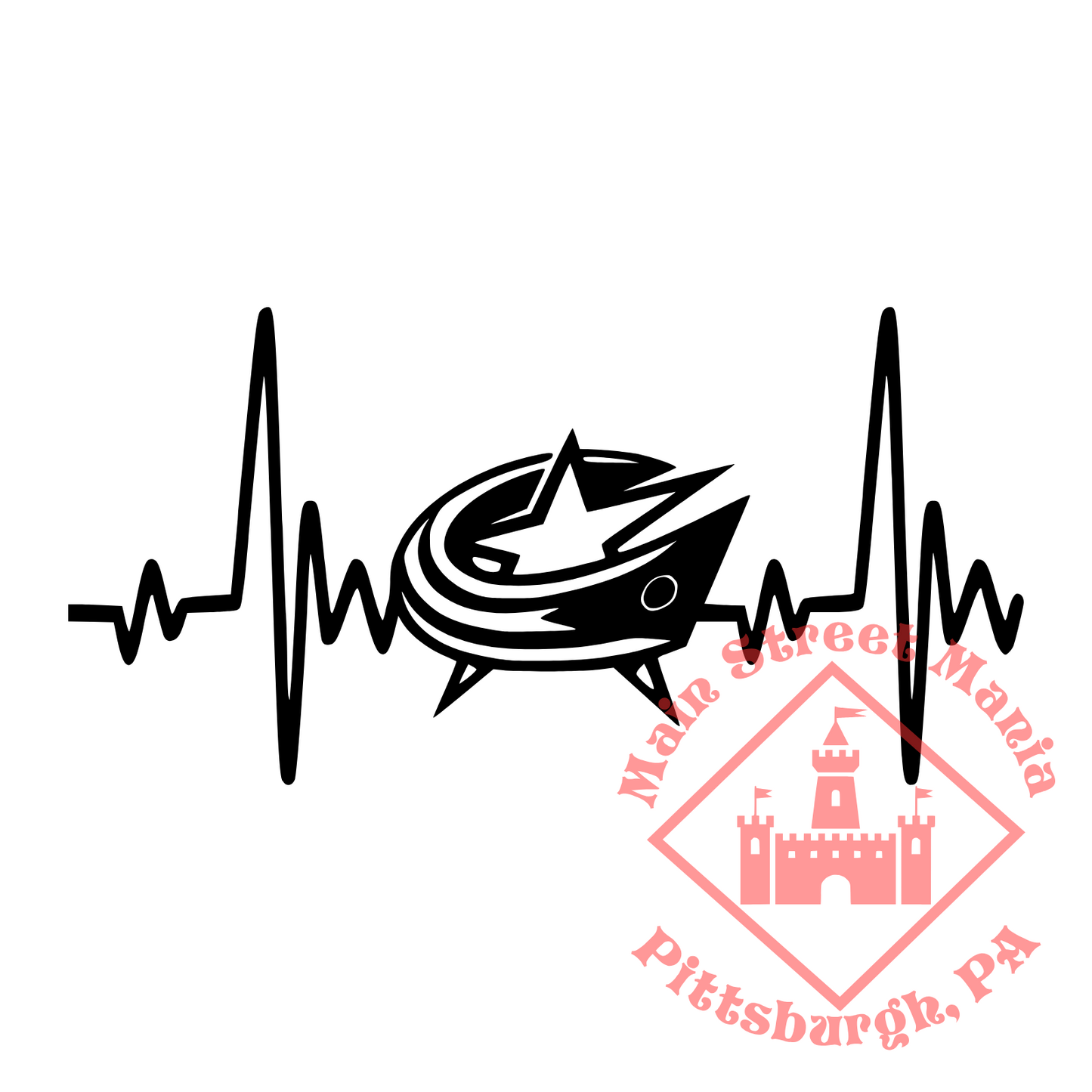 Blue Jackets Heartbeat Sticker Decal