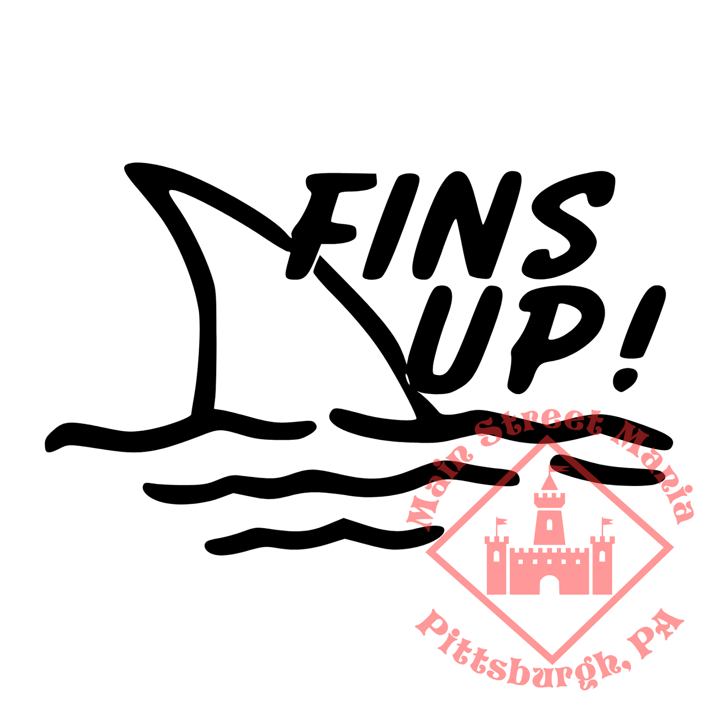 Fins Up Sticker Decal