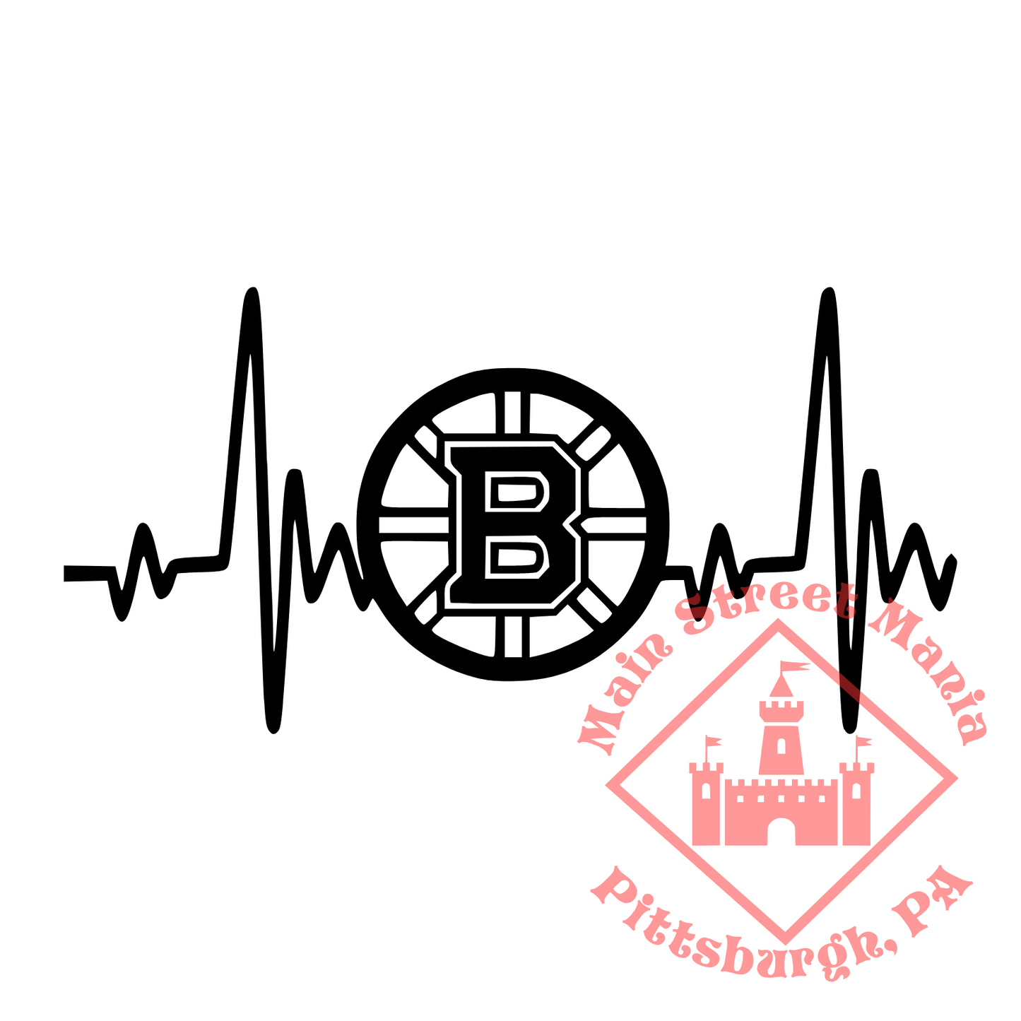 Boston Bruins Heartbeat Sticker Decal