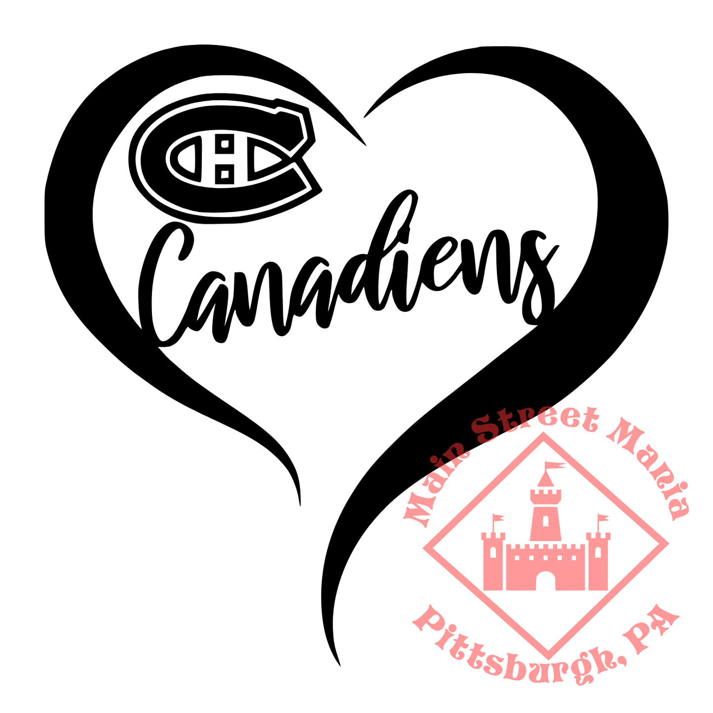 Canadiens Heart Sticker Decal