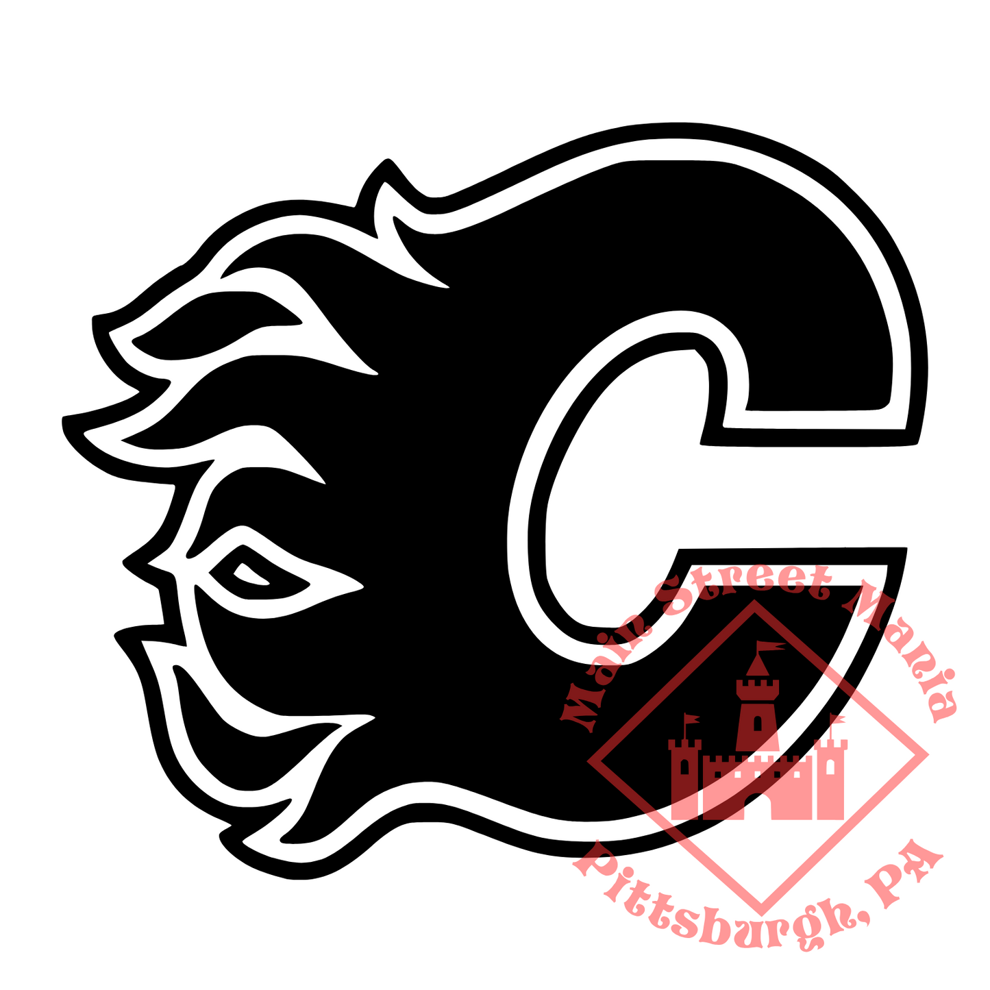 Flames C Logo Sticker Decal