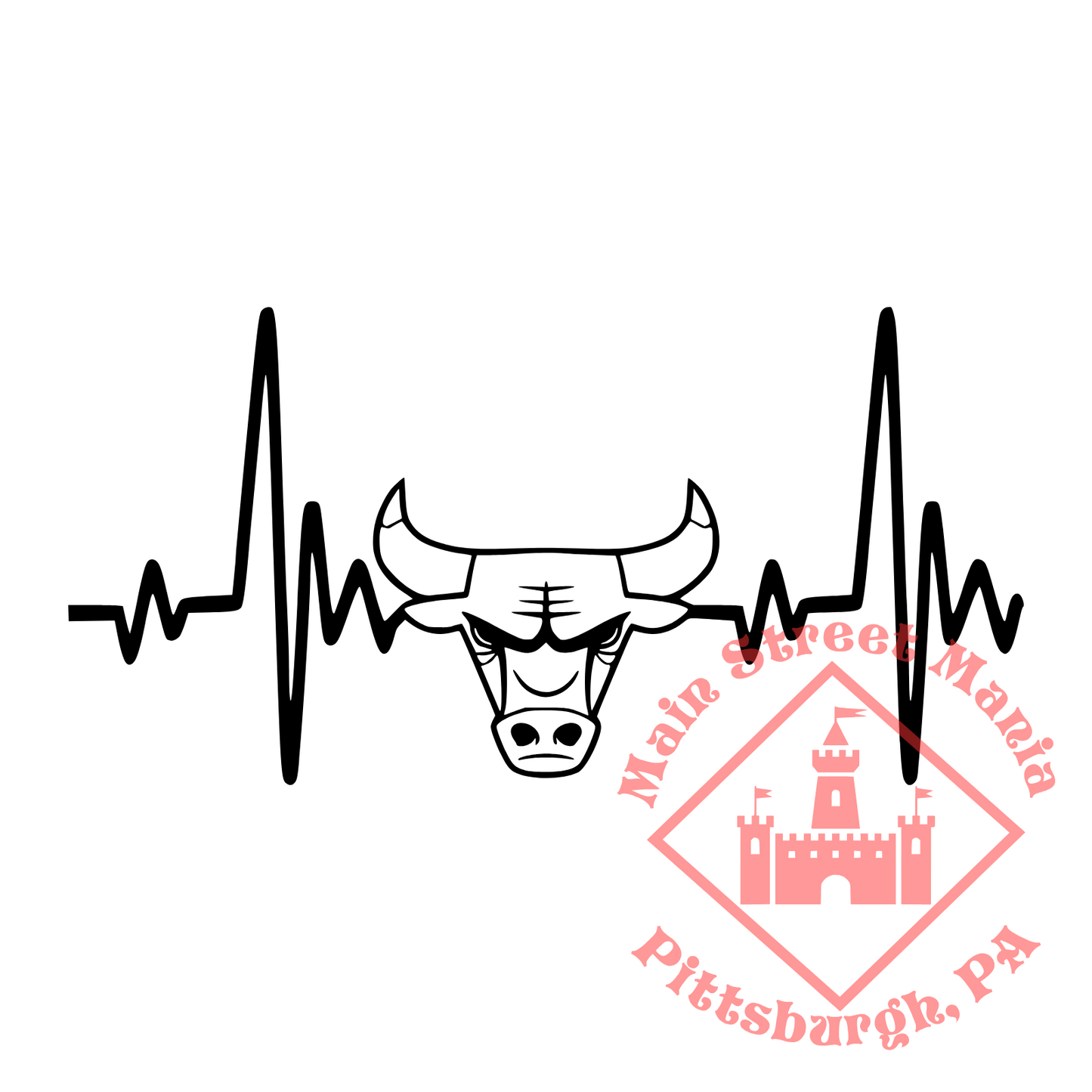 Bulls Heartbeat Sticker Decal