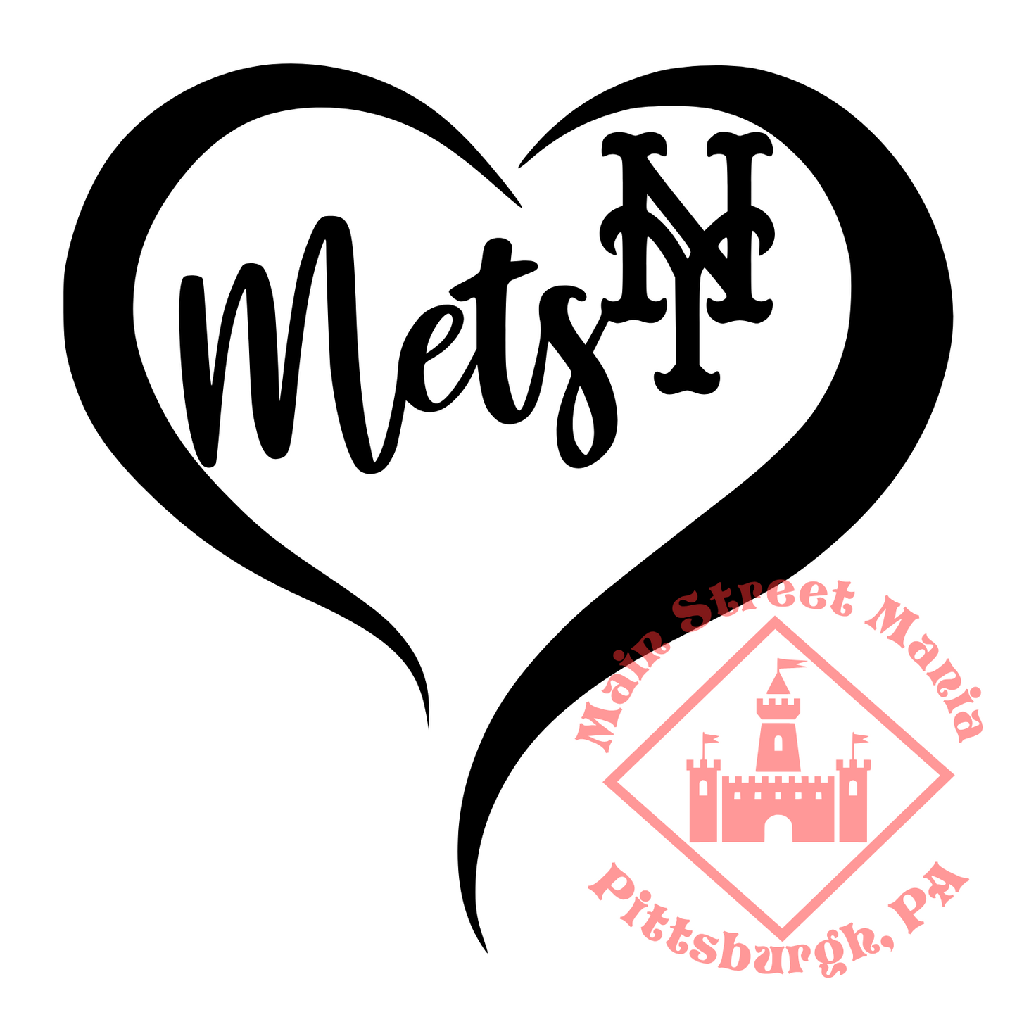 Mets Heart Sticker Decal
