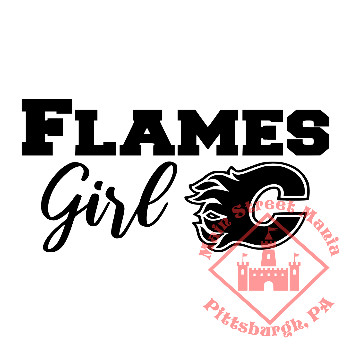 Flames Girl Sticker Decal