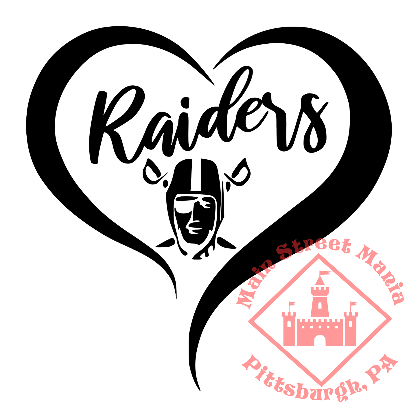 Raiders Heart Sticker Decal