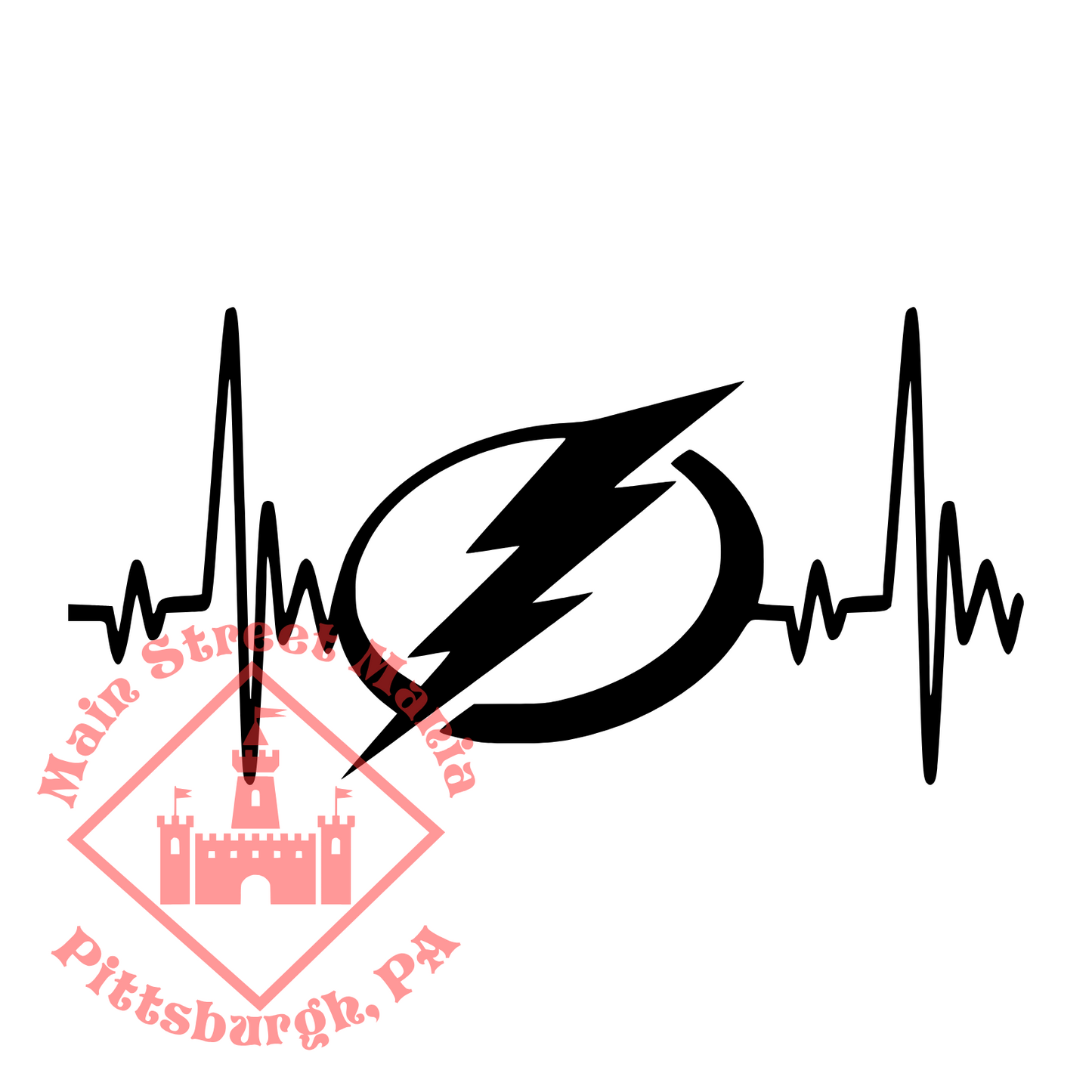 Lightning Heartbeat Sticker Decal