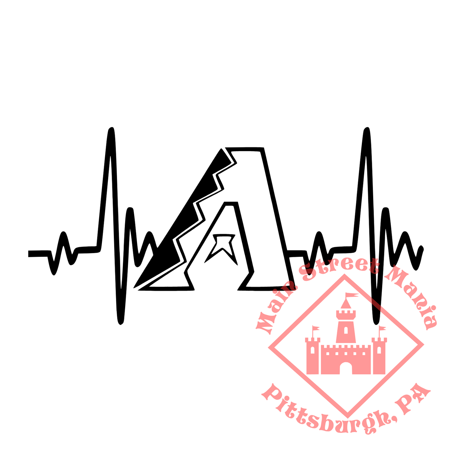 Diamondbacks Heartbeat Sticker Decal
