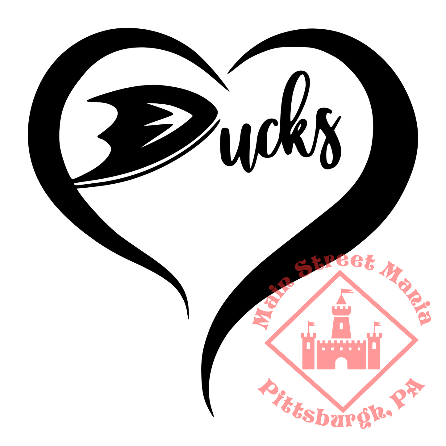 Ducks Heart Sticker Decal