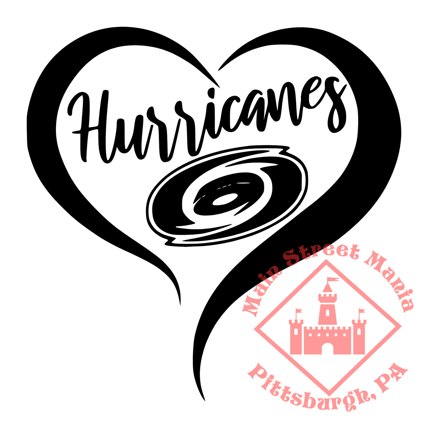 Hurricanes Heart Sticker Decal