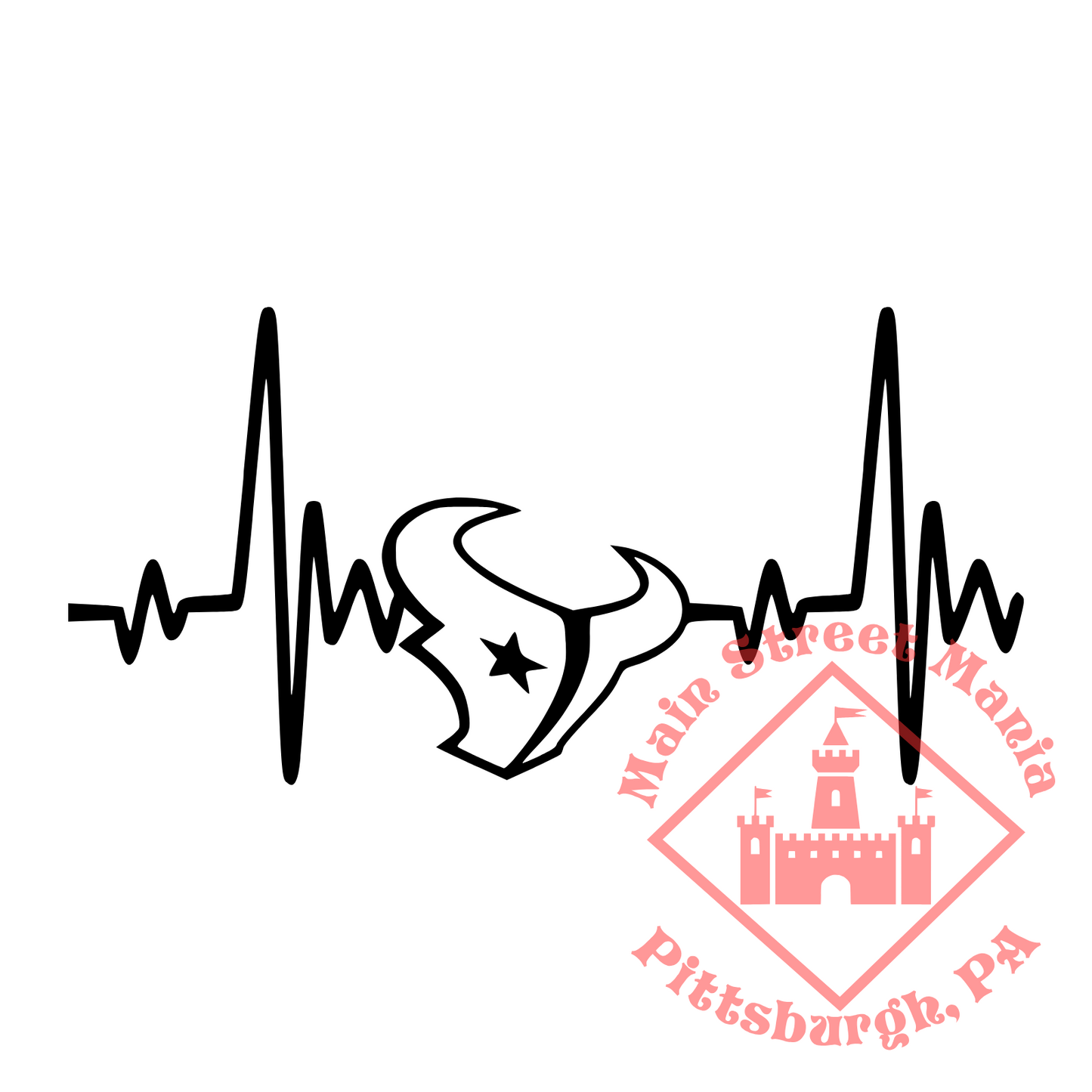 Houston Texans Heartbeat Sticker Decal
