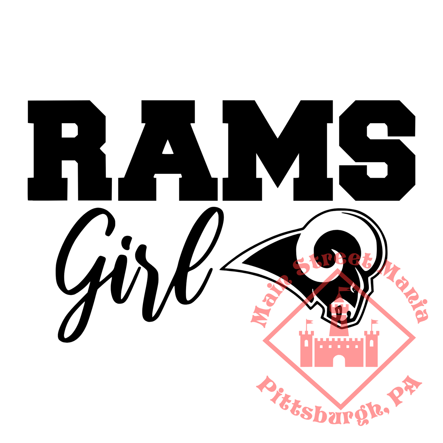 LA Rams Girl Sticker Decal