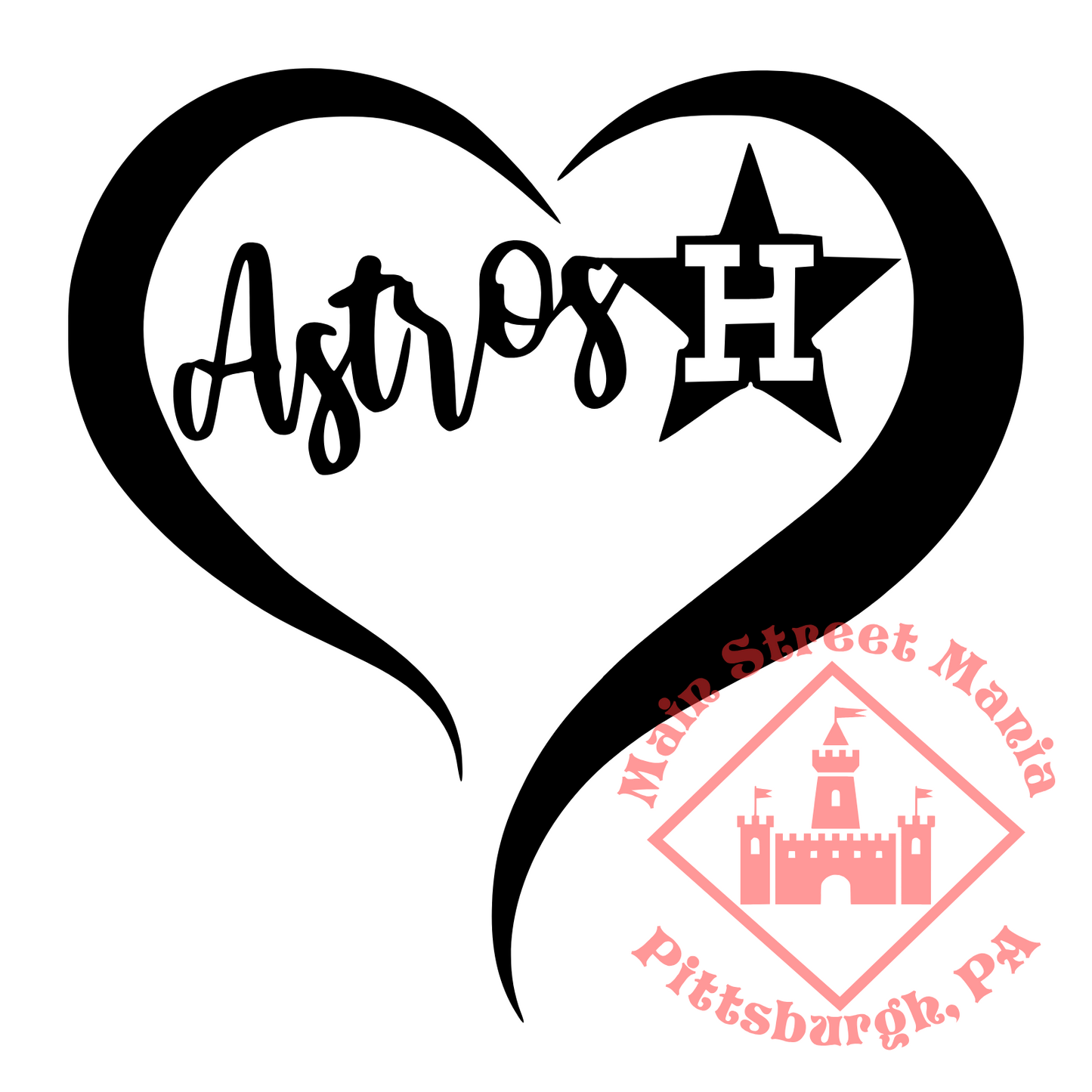 Astros Heart Sticker Decal