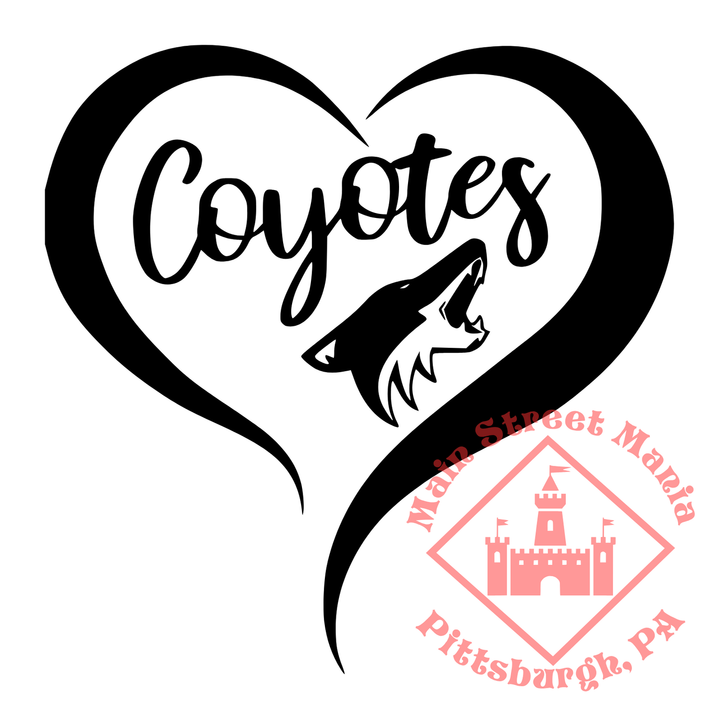Coyotes Heart Sticker Decal