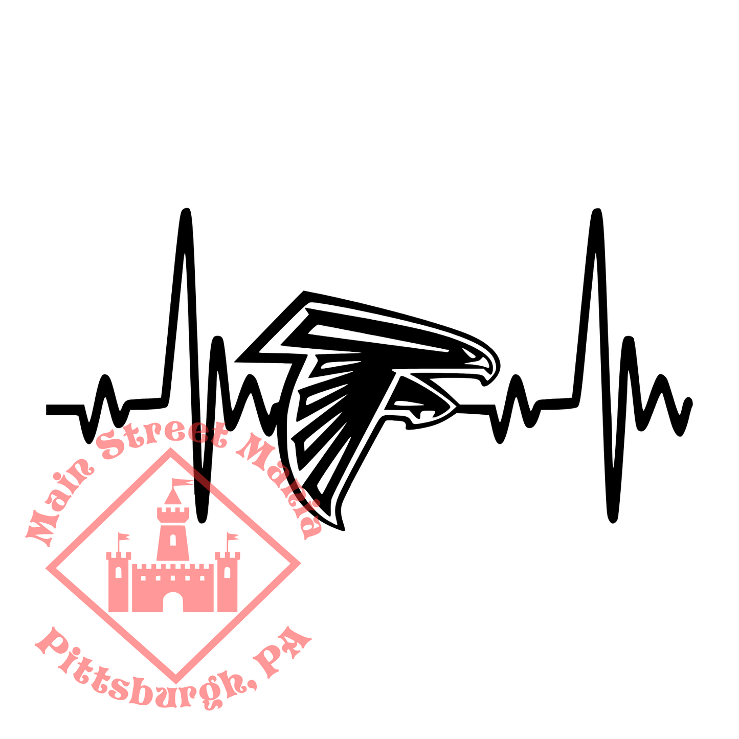 Falcons Heartbeat Sticker Decal