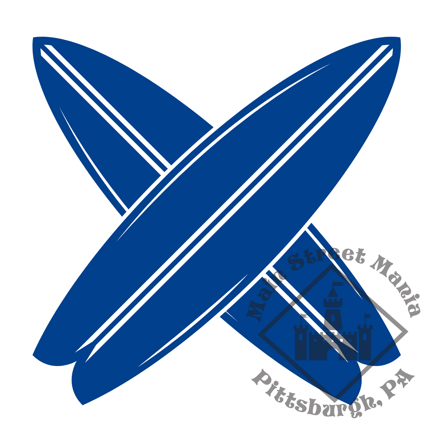 Crossed Surf Boards Sticker Decal