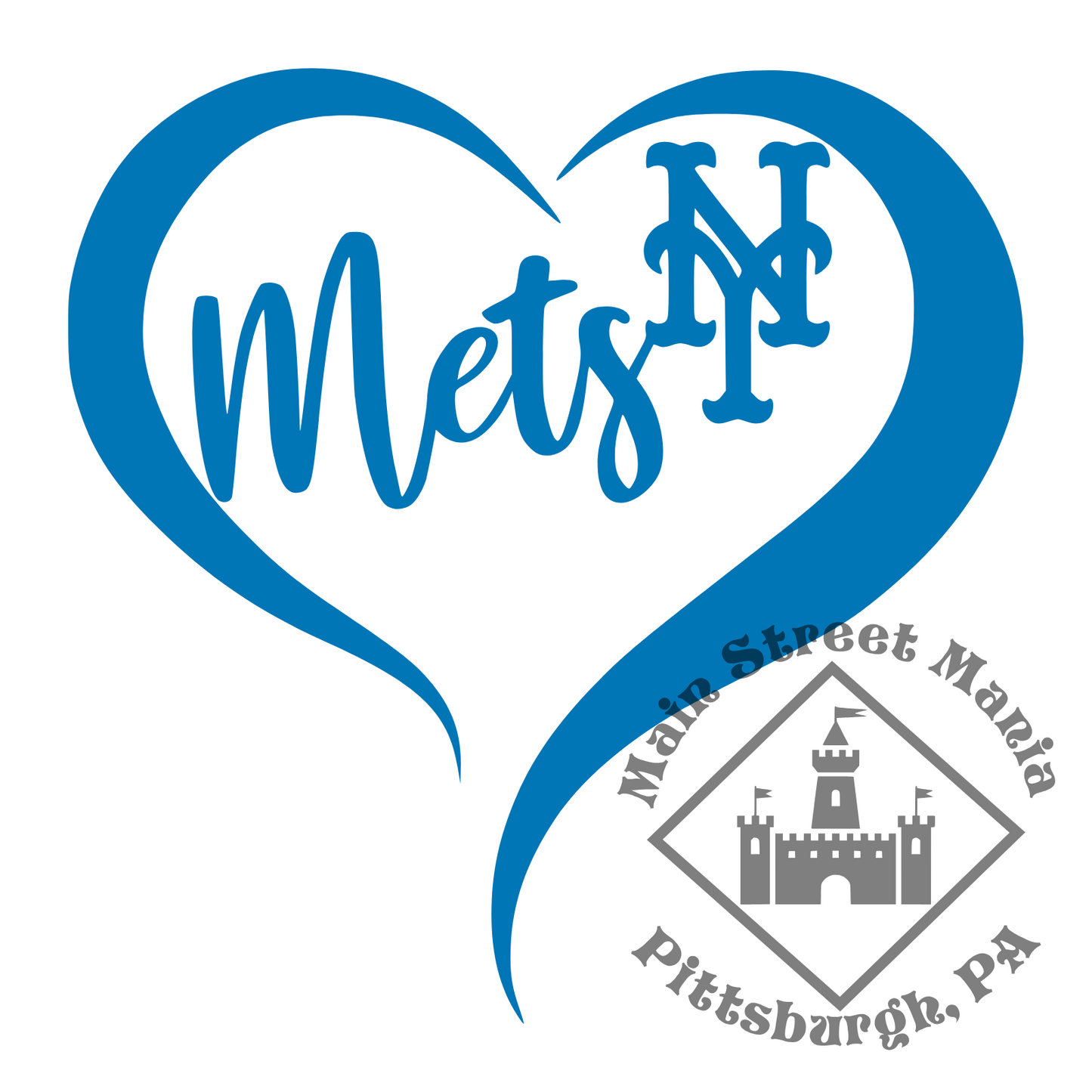Mets Heart Sticker Decal