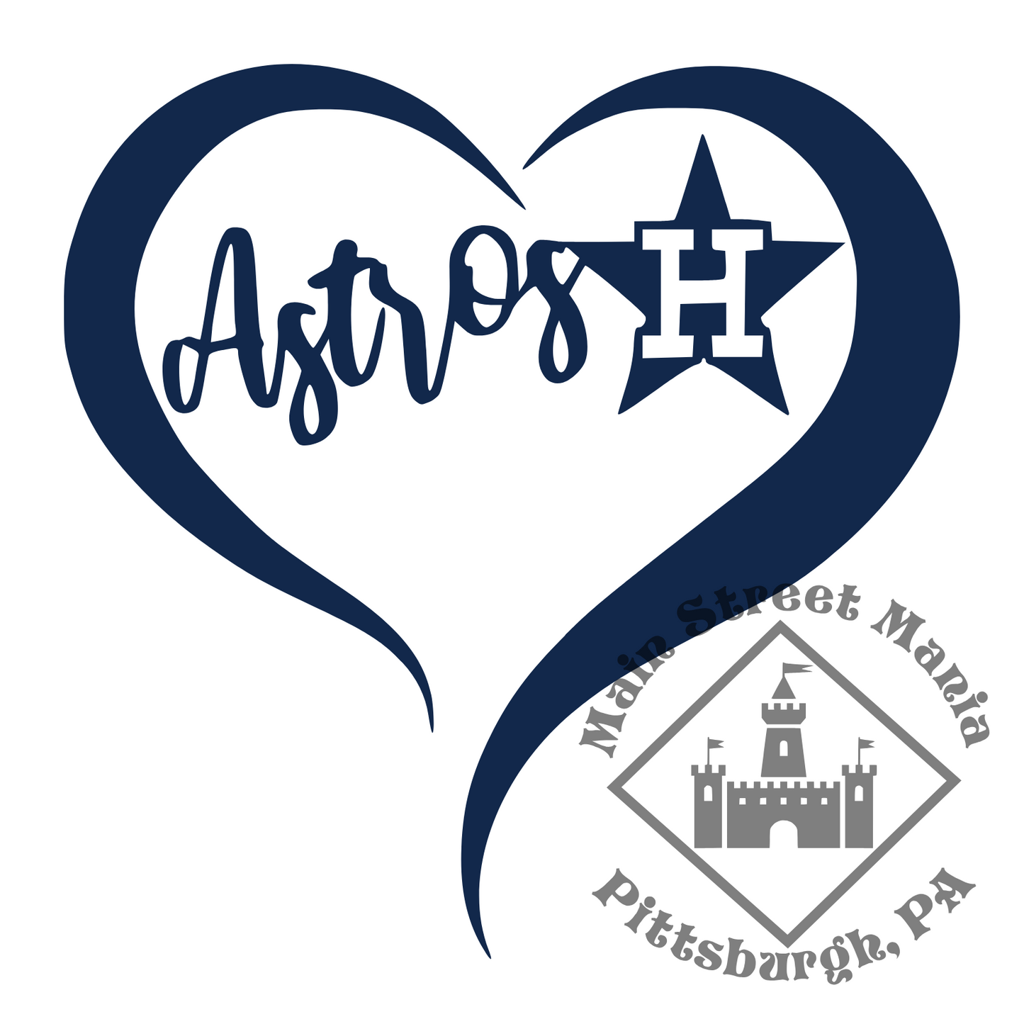 Astros Heart Sticker Decal