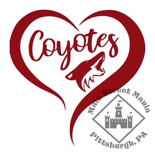Coyotes Heart Sticker Decal