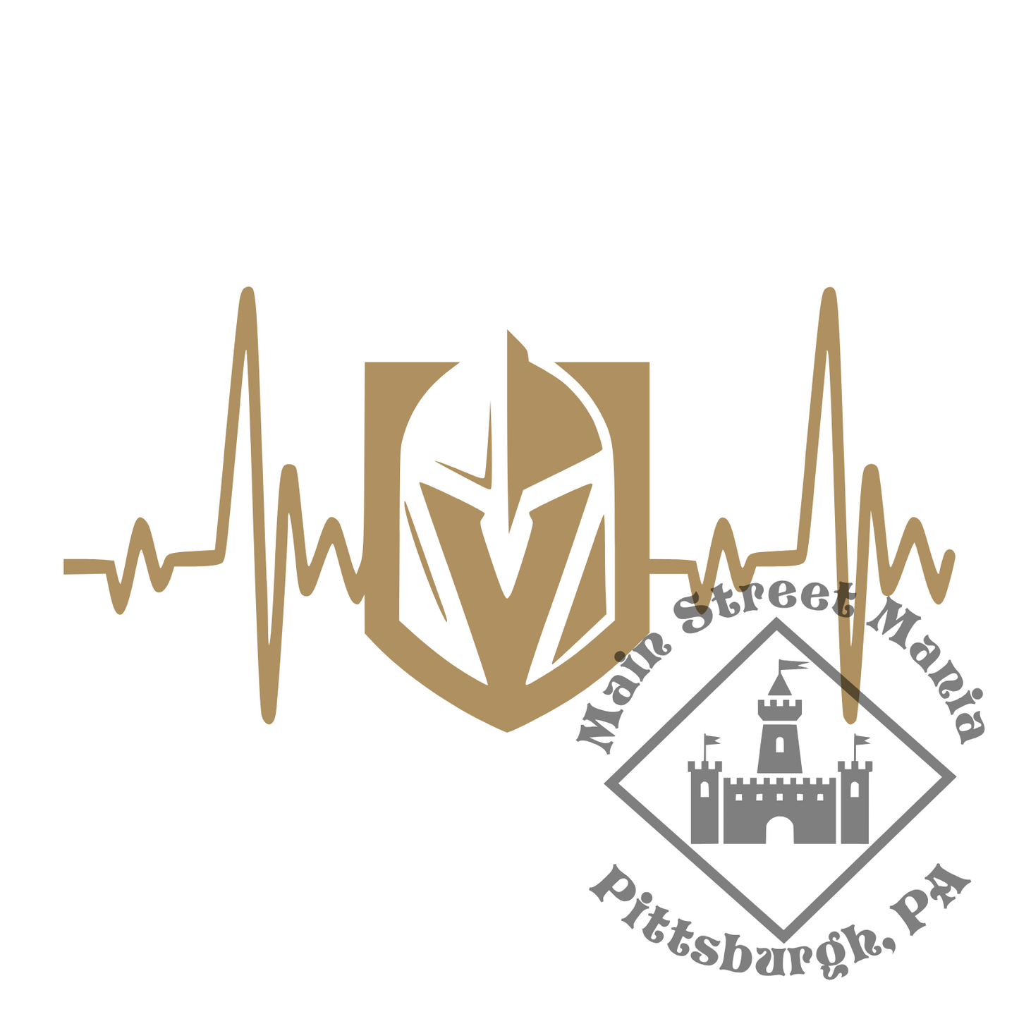 Golden Knights Heartbeat Sticker Decal