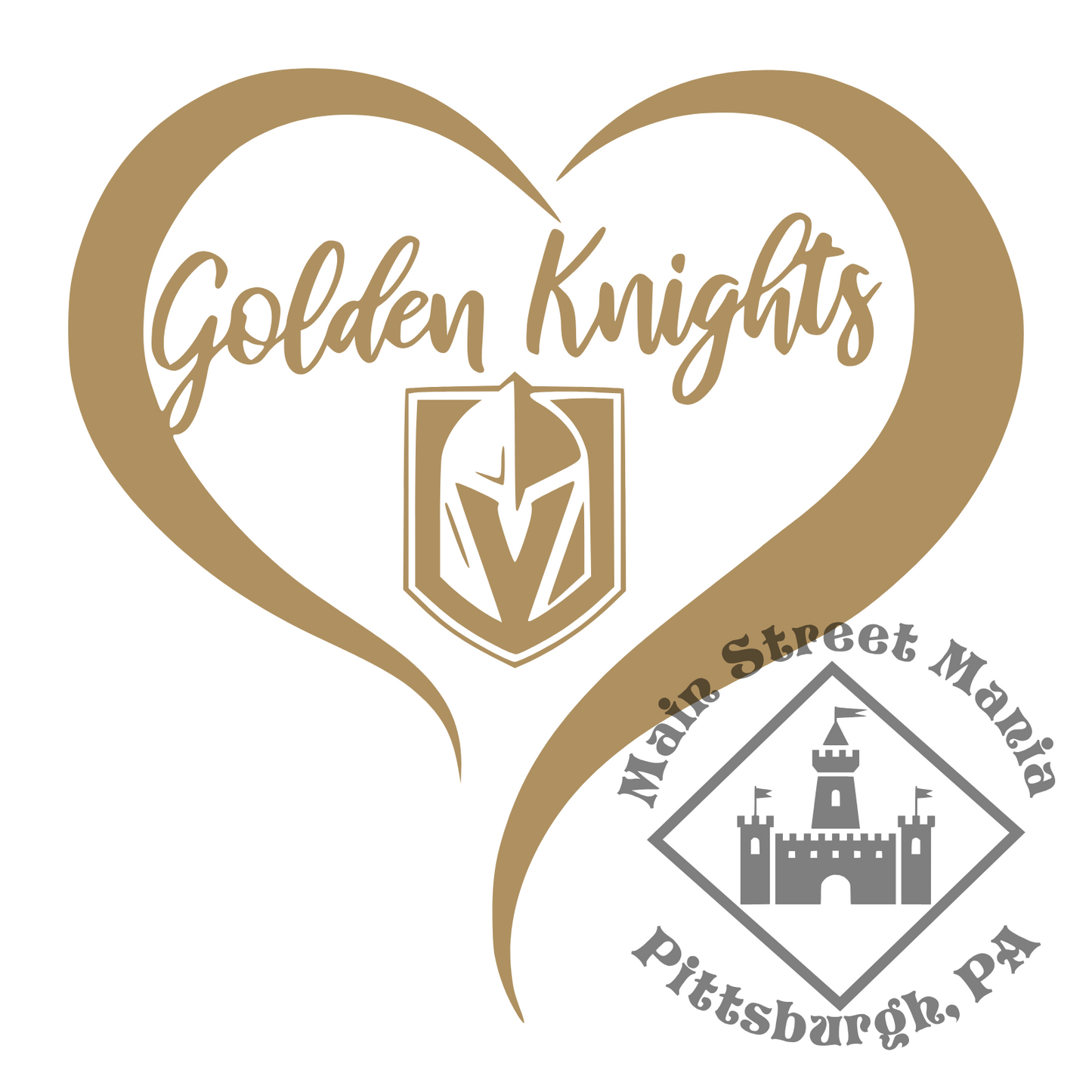 Golden Knights Heart Sticker Decal