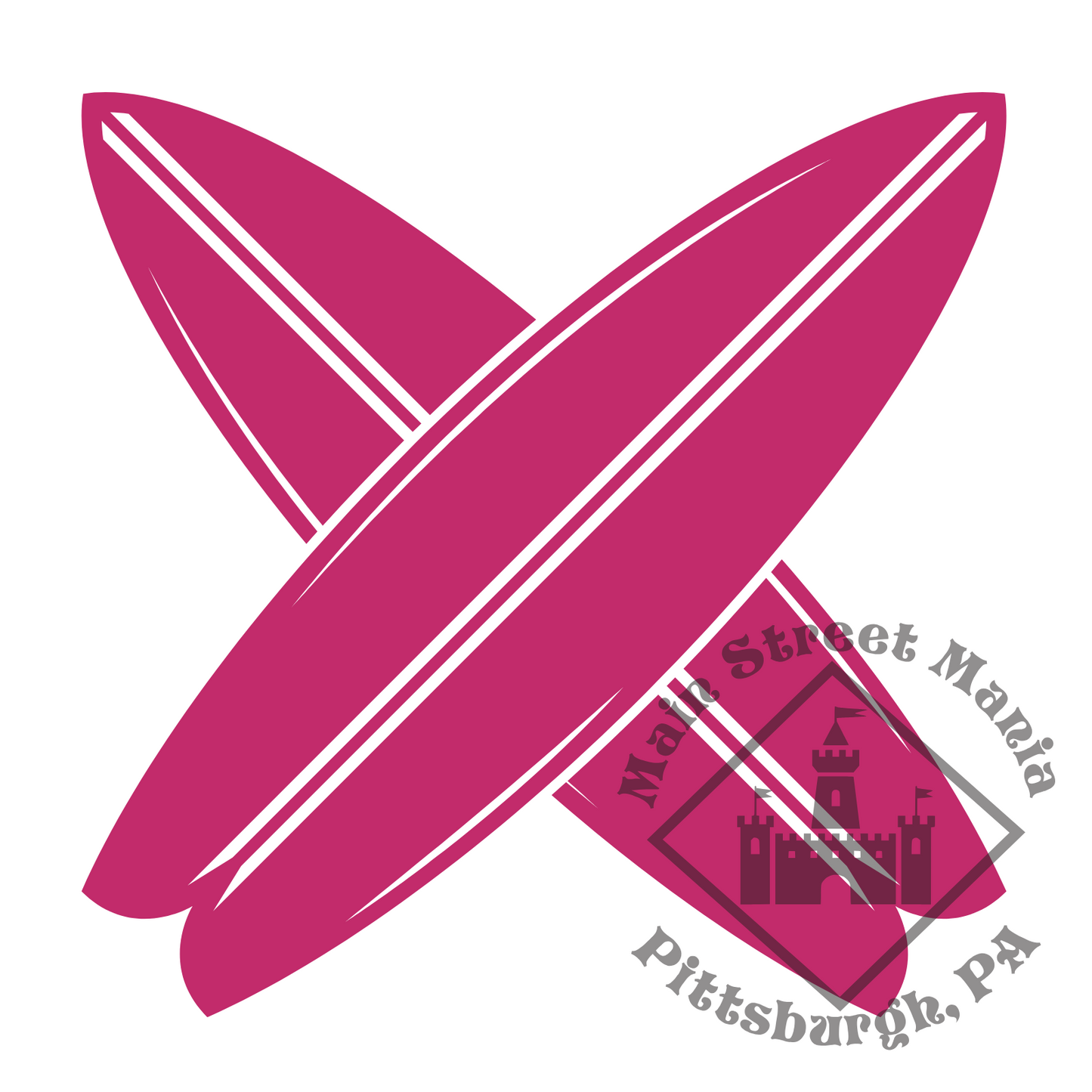 Crossed Surf Boards Sticker Decal