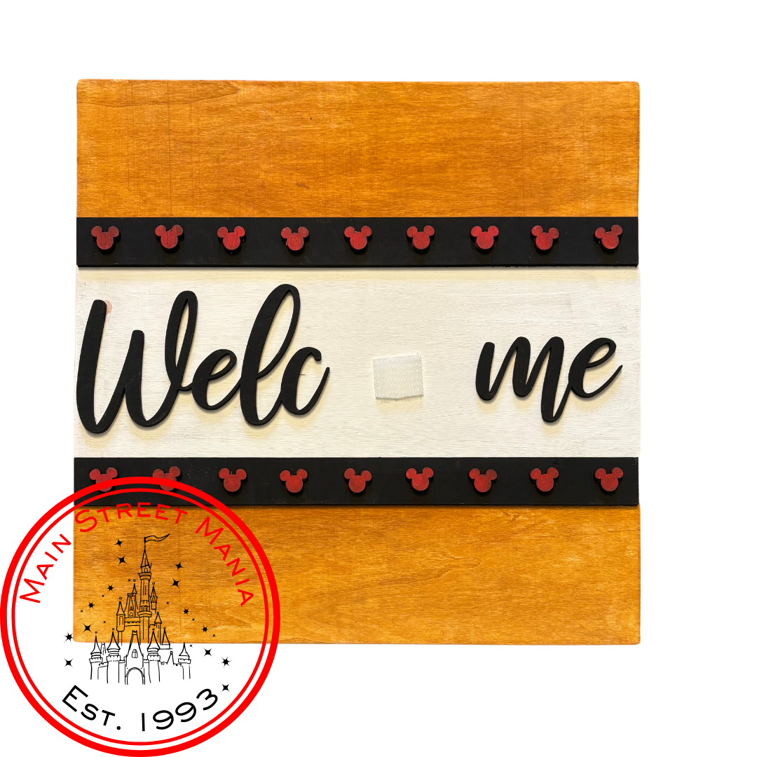 Welcome Mickey Ears Interchangeable Sign Base