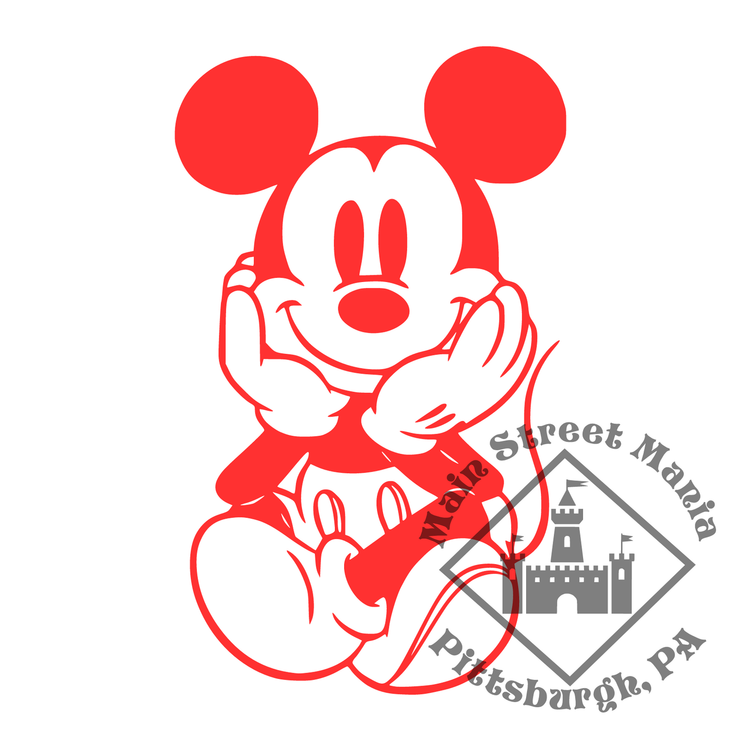 Classic Sitting Mickey Mouse Sticker Decal