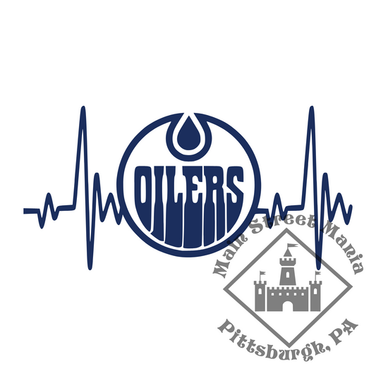 Oilers Heartbeat Sticker Decal