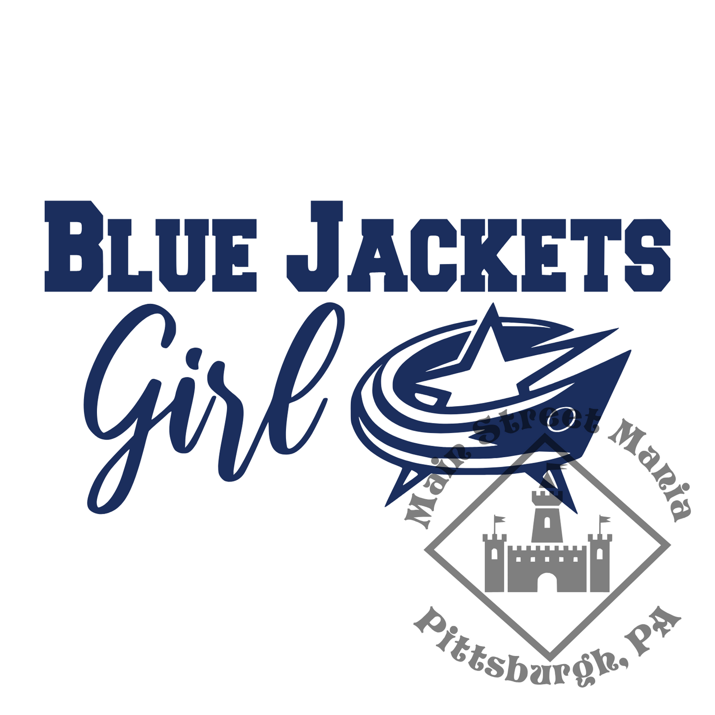 Blue Jackets Girl Sticker Decal